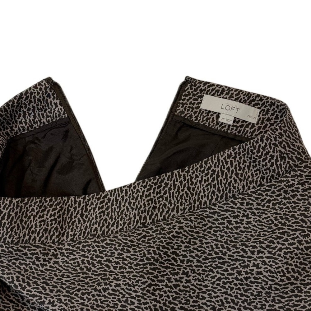 LOFT Brown Animal Print‎ Silk Blend Pencil Skirt  Women's size 4 - Picture 4 of 5
